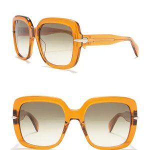 Rag & Bone Square 56mm Oversized Sunglasses with Orange / Brown Frame